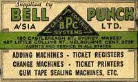 Bell Punch A/sia label