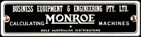 Monroe distributor's label (6kb)